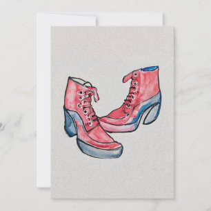 Invitation No 01, Dessin À La Main De Chaussures Drôle Collec