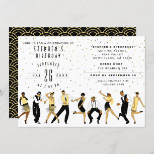 Invitation NO AGE Art Déco/Great Gatsby/1920s Anniversaire