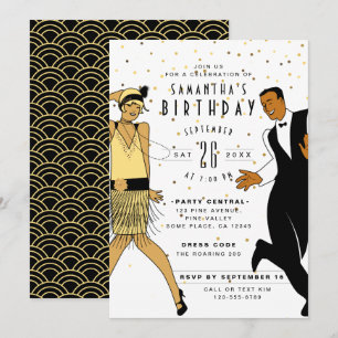 Invitation NO AGE Art Déco/Great Gatsby/1920s Anniversaire