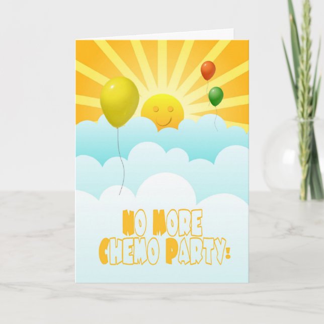 Invitation No More Chemo Balloons et Sunshine Invite (Devant)