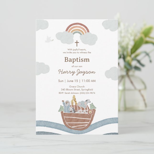 Invitation Noah’s Ark Baptism (Debout devant)