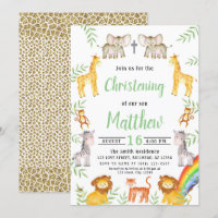 Noahs Ark Animal Rainbow Watercolor Christing