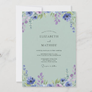 Invitation Noces aux vignes de mer violettes