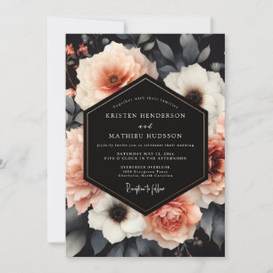 Invitation Noces Blush Charbon Nocturne Bloom