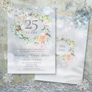 Invitation Noces d'argent 25ème Anniversaire de Mariage Flora