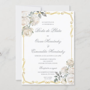 Invitation Noces d'argent élégantes modifiables