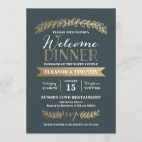 Noces de Laurier d'Ardoise Or Fête de Bienvenue Dî