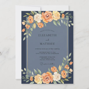 Invitation Noces de marigold slate