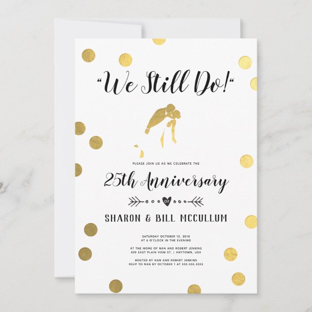 Invitation Noces d'Orgie | 25e Anniversaire de Mariage (Devant)