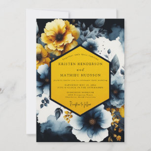 Invitation Noces Fleur de Safran Nocturne