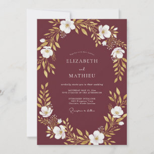 Invitation Noces Magnolia Or Mûre