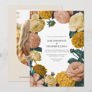 Invitation Noces Miel Ambre, Rose Caramel & Marzipan Doux