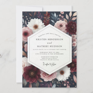 Invitation Noces Nocturne Burgundy Blush