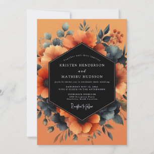 Invitation Noces Peintes sur Ardoise Terracotta