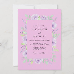 Invitation Noces Romantiques Fleur de Lavande Douce