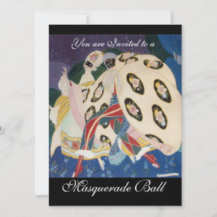 INVITATION NOCTURNE AVEC MASQUES, MASQUERADE MARDI GRAS