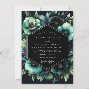 Invitation Nocturne Botanique de Mariage Saphyr
