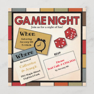 Invitation nocturne de jeu amusant