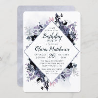 Nocturne Floral Navy Blue & Grey Anniversaire