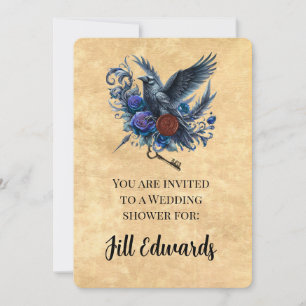 Invitation Nocturne Intemporel : Réception de Mariage Corbeau