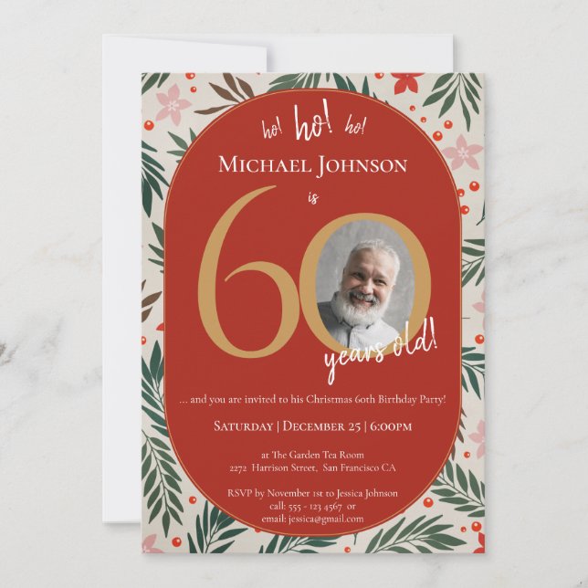 Invitation Noël 60e anniversaire (Devant)