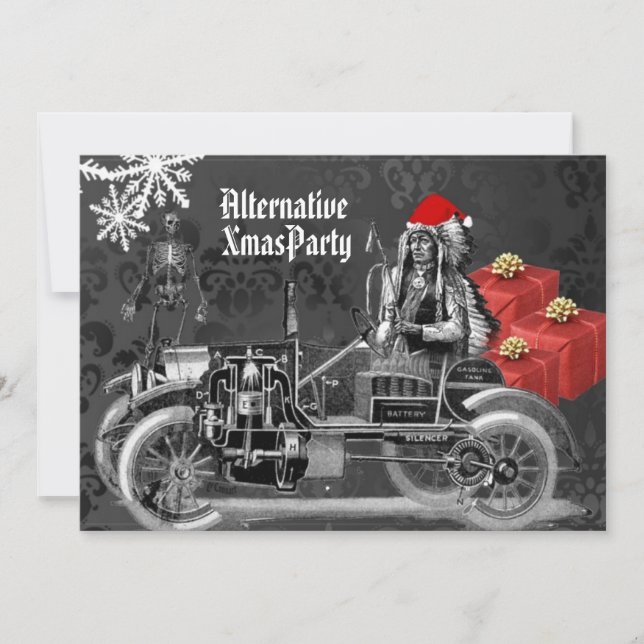Invitation Noël    à la vapeur gothique alternatif (Devant)