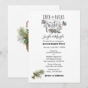 Invitation Noël annuel Fête Pine Needles