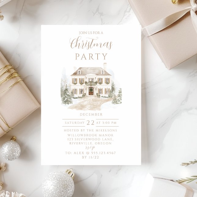 Invitation Noël au Manoir Champagne (Créateur téléchargé)