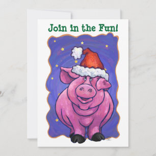 Invitation Noël aux cochons