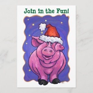 Invitation Noël aux cochons