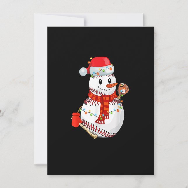 Invitation Noël Baseball Snowman Baseball Maman Fantastique N (Devant)