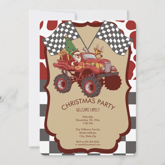 Invitation Noël Bigfoot Truck (Devant)