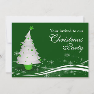 Invitation Noël blanc Arbre et fête de Noël du Père Noël