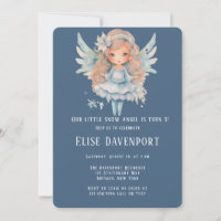 Noël Bleu Neige Ange Fille Fête Anniversaire