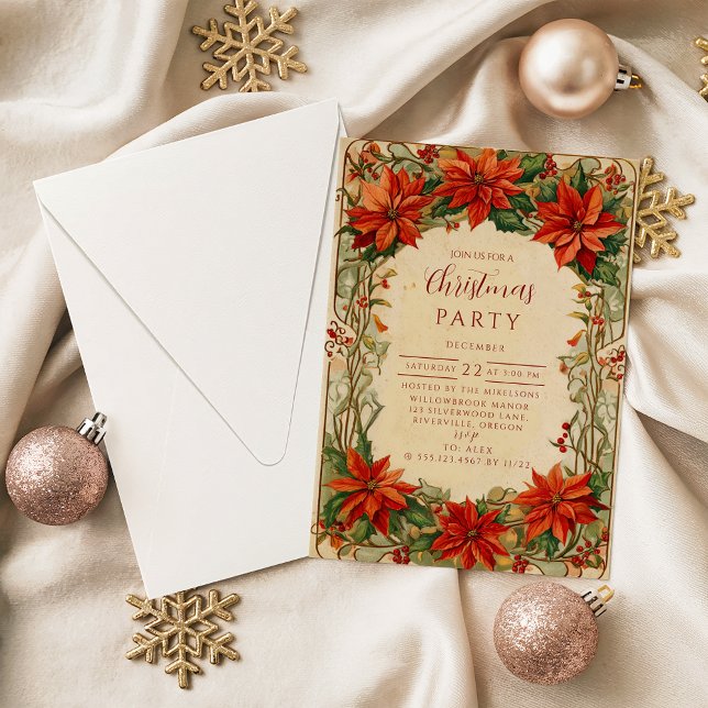 Invitation Noël botanique classique (Créateur téléchargé)