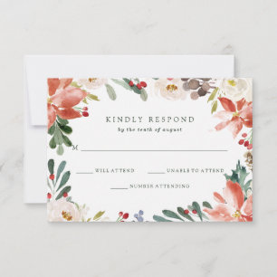 Invitation Noël botanique Mariage de fêtes floral