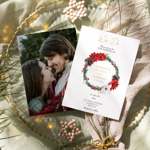 Invitation Noël classique moderne Nous faisons Mariage photo