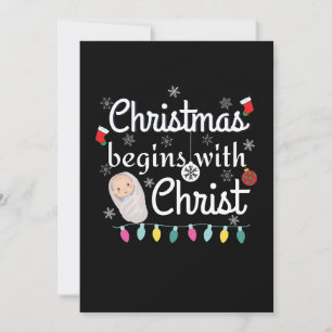 Invitation Noël commence avec le Christ T-shirt