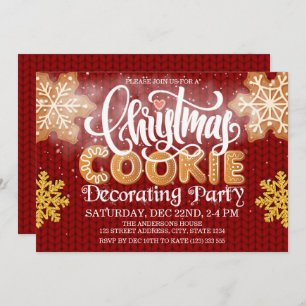 Invitation Noël Cookie Décoration Party Kits Rouge