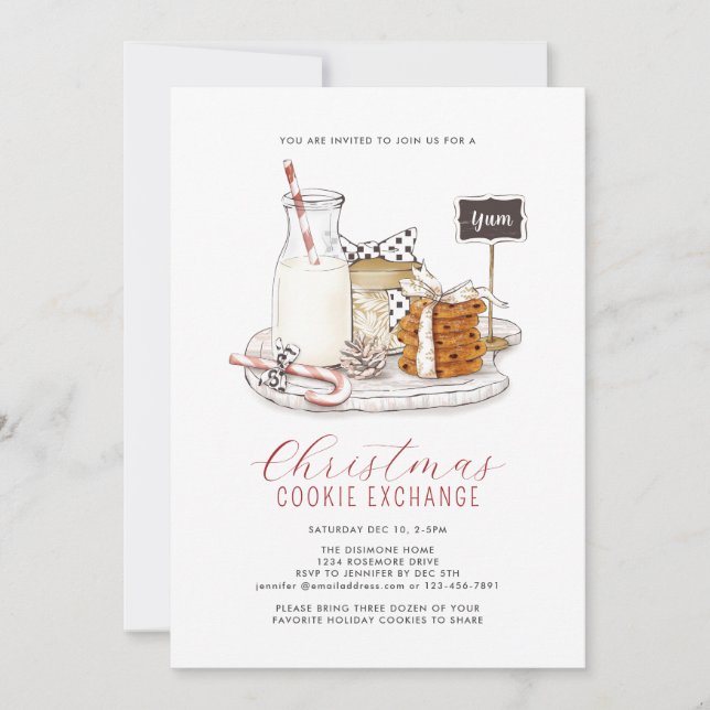 Invitation Noël Cookie Exchange Party (Devant)