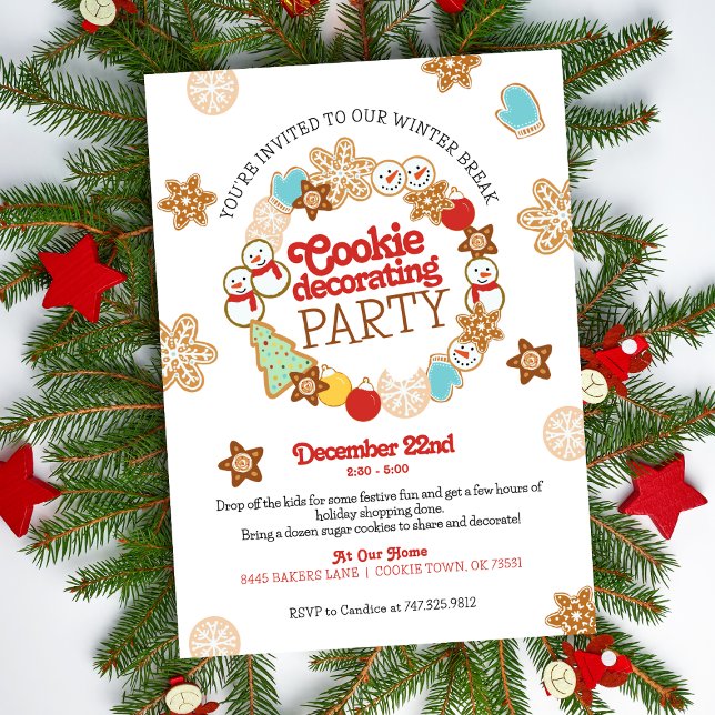 Invitation Noël Cookie Kids Droff Party (Créateur téléchargé)
