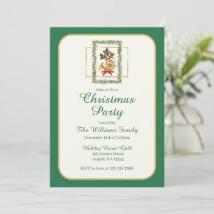 Invitation Noël cor d'harmonie vert élégant