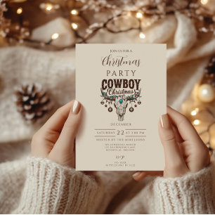 Invitation Noël Cowboy Rustique