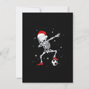 Invitation Noël Dabbing Skeleton Soccer Santa Hat Cadeaux