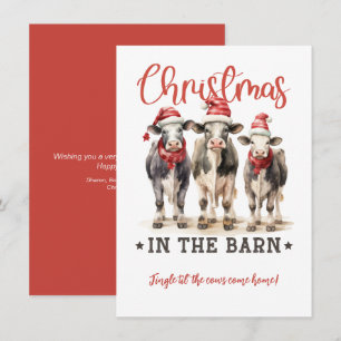 Invitation Noël dans la grange à vache