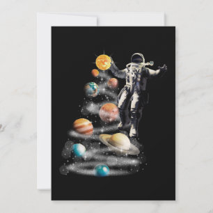 Invitation Noël dans le système solaire spatial Astronaute