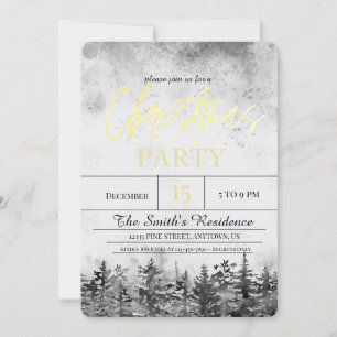 Invitation Noël de la forêt de pins des neiges