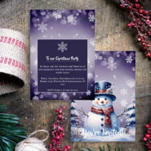 Invitation Noël de la forêt d'hiver Parti pourpre