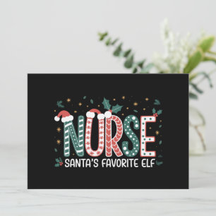Invitation Noël de l'elfe préféré de Santa Infirmière Inspira