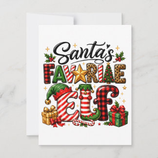 Invitation Noël de l'elfe préféré du Père Noël